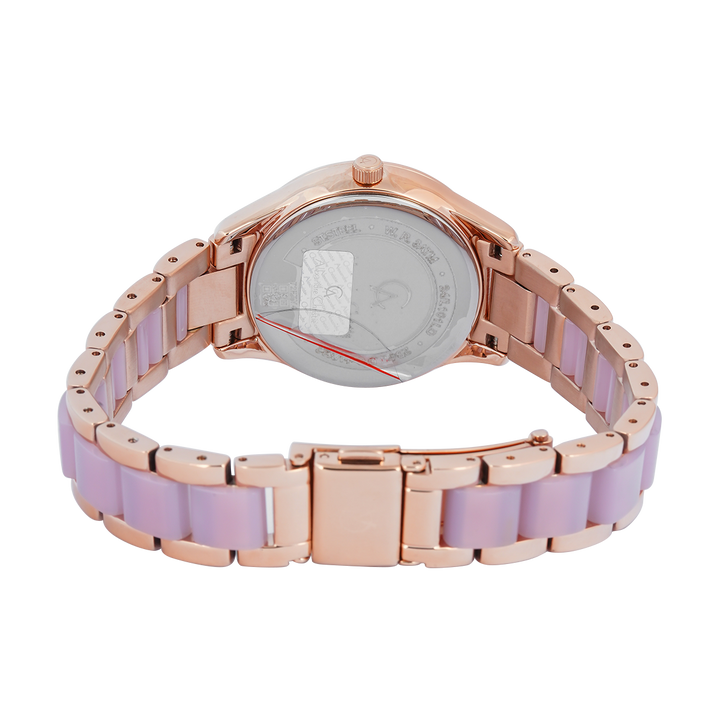 Jam Tangan Alexandre Christie Passion AC 2B44 LDBRGPN Women Pink Dial Dual Tone Stainless Steel Strap