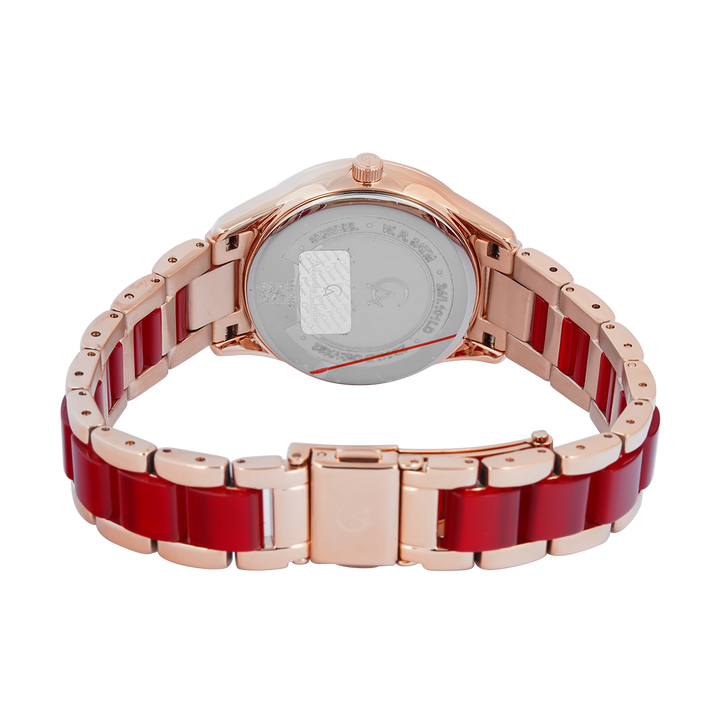 Jam Tangan Alexandre Christie Passion AC 2B44 LDBRGRE Women Red Dial Dual Tone Stainless Steel Strap