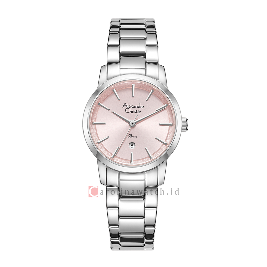 Jam Tangan Alexandre Christie Passion AC 2B47 LDBSSPN Women Pink Dial Stainless Steel Strap