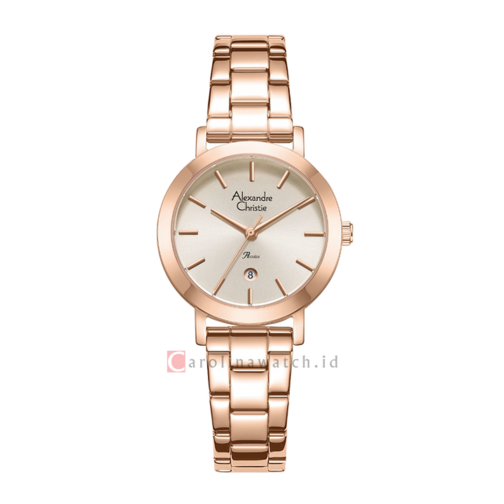 Jam Tangan Alexandre Christie Passion AC 2B49 LDBRGRG Women Gold Dial Gold Stainless Steel Strap