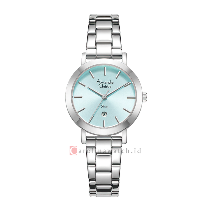 Jam Tangan Alexandre Christie Passion AC 2B49 LDBSSLB Women Light Blue Dial Stainless Steel Strap