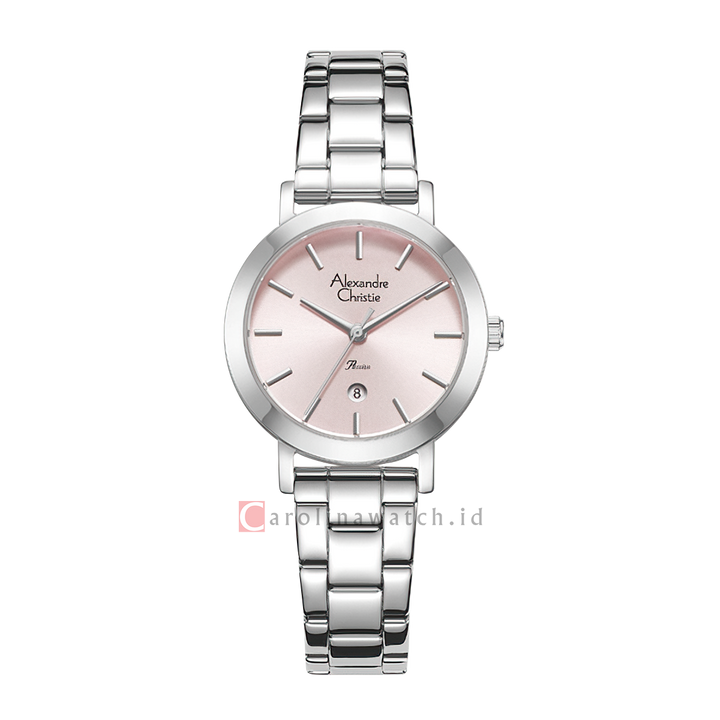 Jam Tangan Alexandre Christie Passion AC 2B49 LDBSSPN Women Pink Dial Stainless Steel Strap