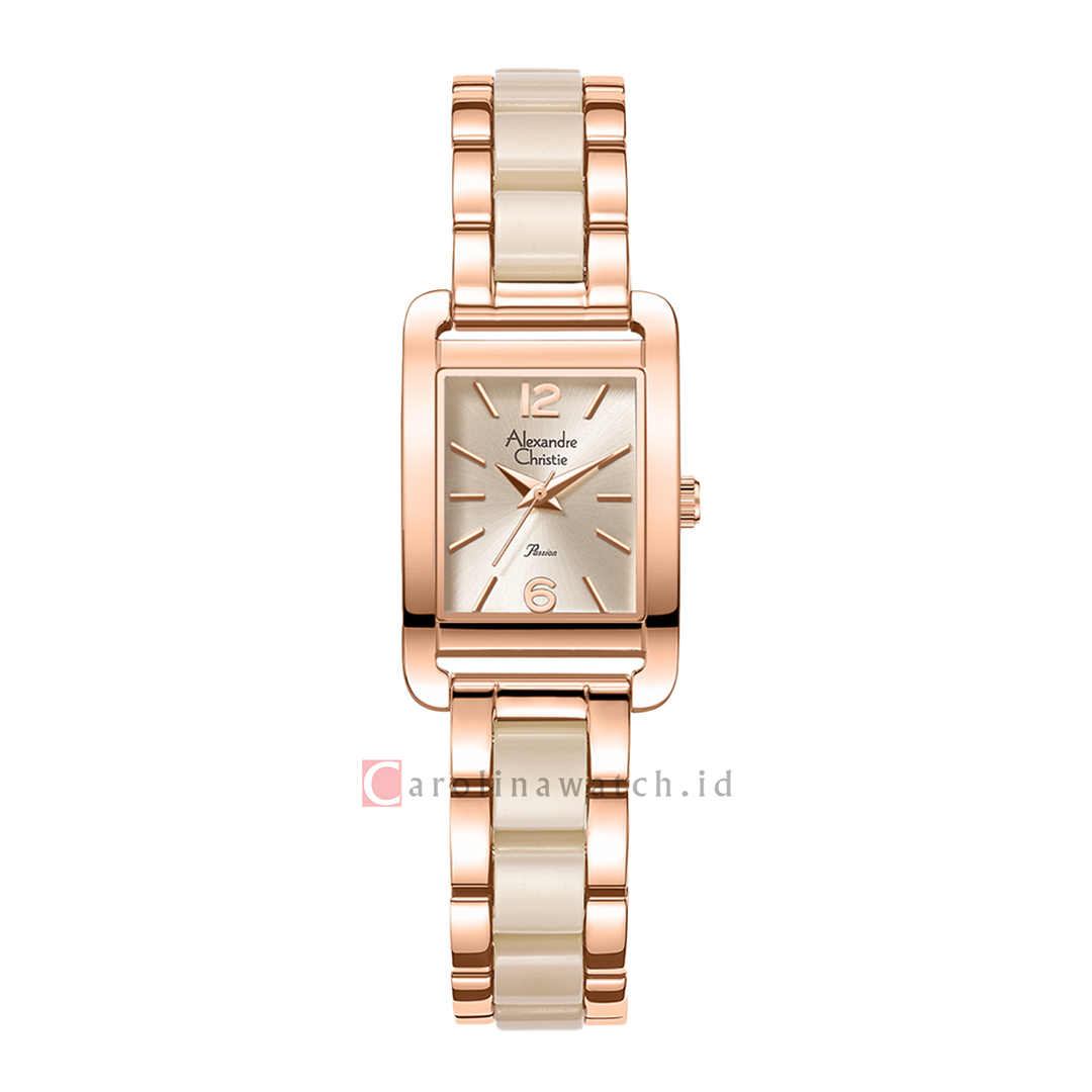 Jam Tangan Alexandre Christie Passion AC 2B50 LHBRGGR Women Gold Dial Rose Gold Dual Tone Stainless Steel Strap