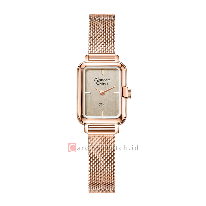 Jam Tangan Alexandre Christie Passion AC 2B51 LHBRGGR Women Grey Dial Rose Gold Mesh Stainless Steel Strap