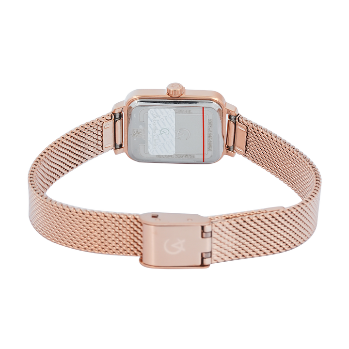 Jam Tangan Alexandre Christie Passion AC 2B51 LHBRGPN Women Pink Dial Rose Gold Mesh Stainless Steel Strap