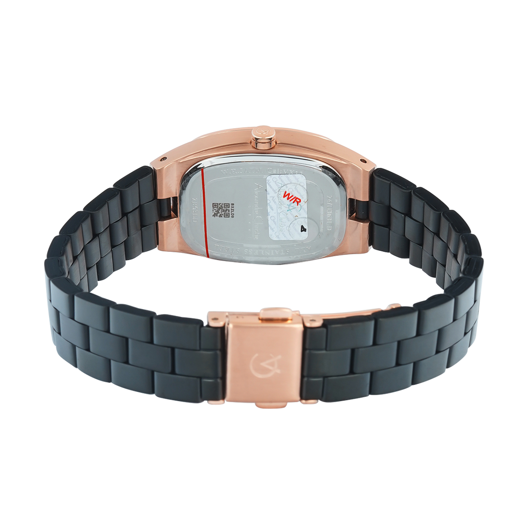 Jam Tangan Alexandre Christie Passion AC 2B53 LDBBRDG Women Black Dial Black Stainless Steel Strap