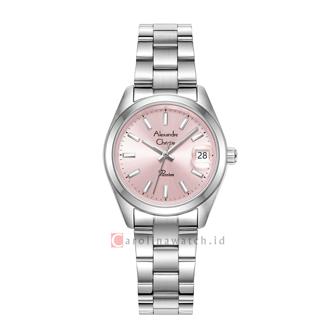 Jam Tangan Alexandre Christie Passion AC 2B54 LDBSSLK Women Pink Dial Stainless Steel Strap