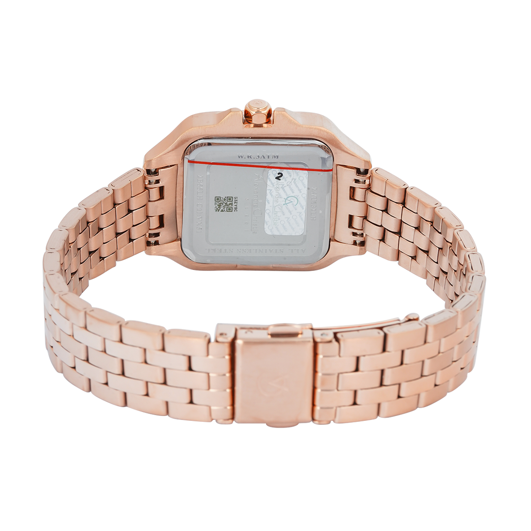 Jam Tangan Alexandre Christie Passion AC 2B55 LHBRGSL Women Silver Dial Rose Gold Stainless Steel Strap