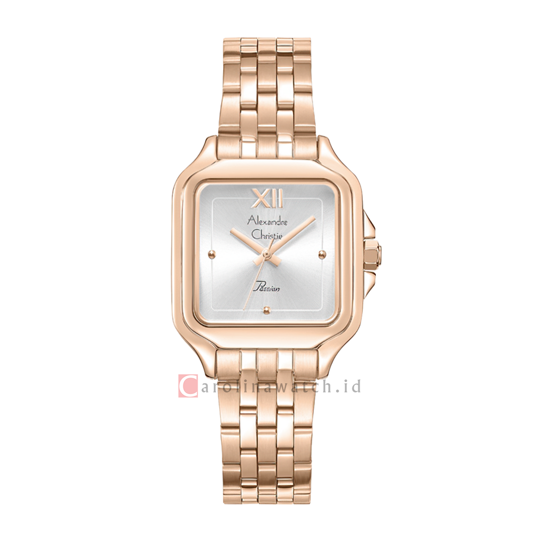 Jam Tangan Alexandre Christie Passion AC 2B55 LHBRGSL Women Silver Dial Rose Gold Stainless Steel Strap