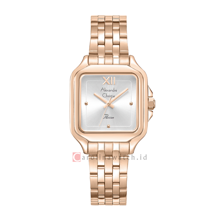 Jam Tangan Alexandre Christie Passion AC 2B55 LHBRGSL Women Silver Dial Rose Gold Stainless Steel Strap