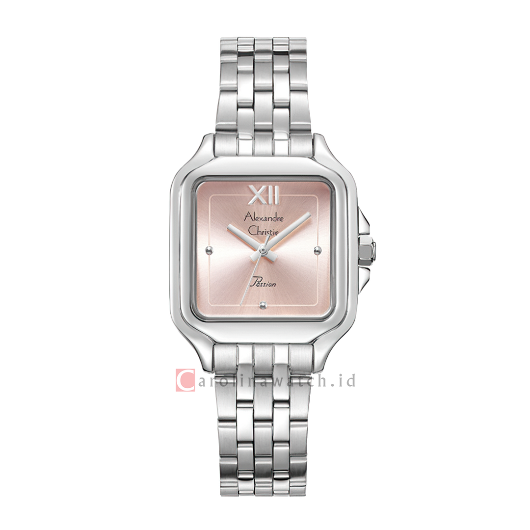 Jam Tangan Alexandre Christie Passion AC 2B55 LHBSSLK Women Pink Dial Stainless Steel Strap