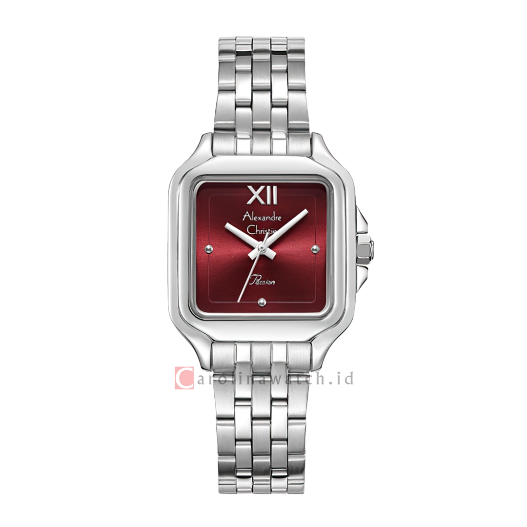 Jam Tangan Alexandre Christie Passion AC 2B55 LHBSSRE Women Red Dial Stainless Steel Strap