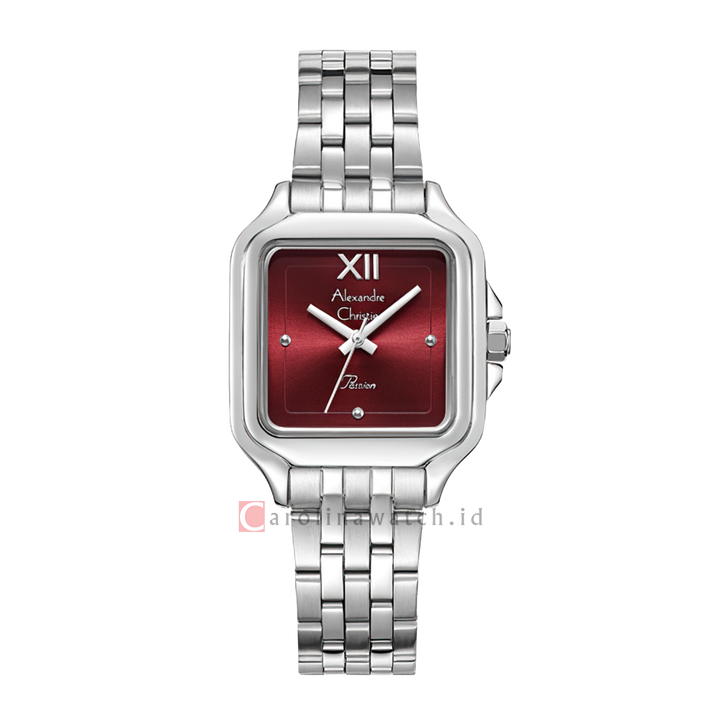 Jam Tangan Alexandre Christie Passion AC 2B55 LHBSSRE Women Red Dial Stainless Steel Strap