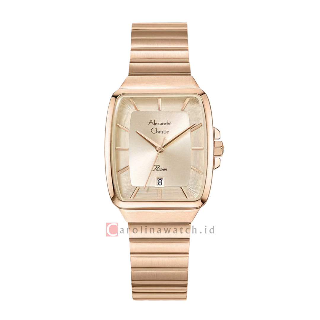 Jam Tangan Alexandre Christie Passion AC 2B56 LDBRGLN Women Gold Dial Rose Gold Stainless Steel Strap