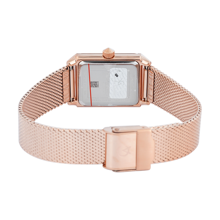 Jam Tangan Alexandre Christie Passion AC 2B57 LHBRGLK Women Pink Dial Rose Gold Mesh Stainless Steel Strap