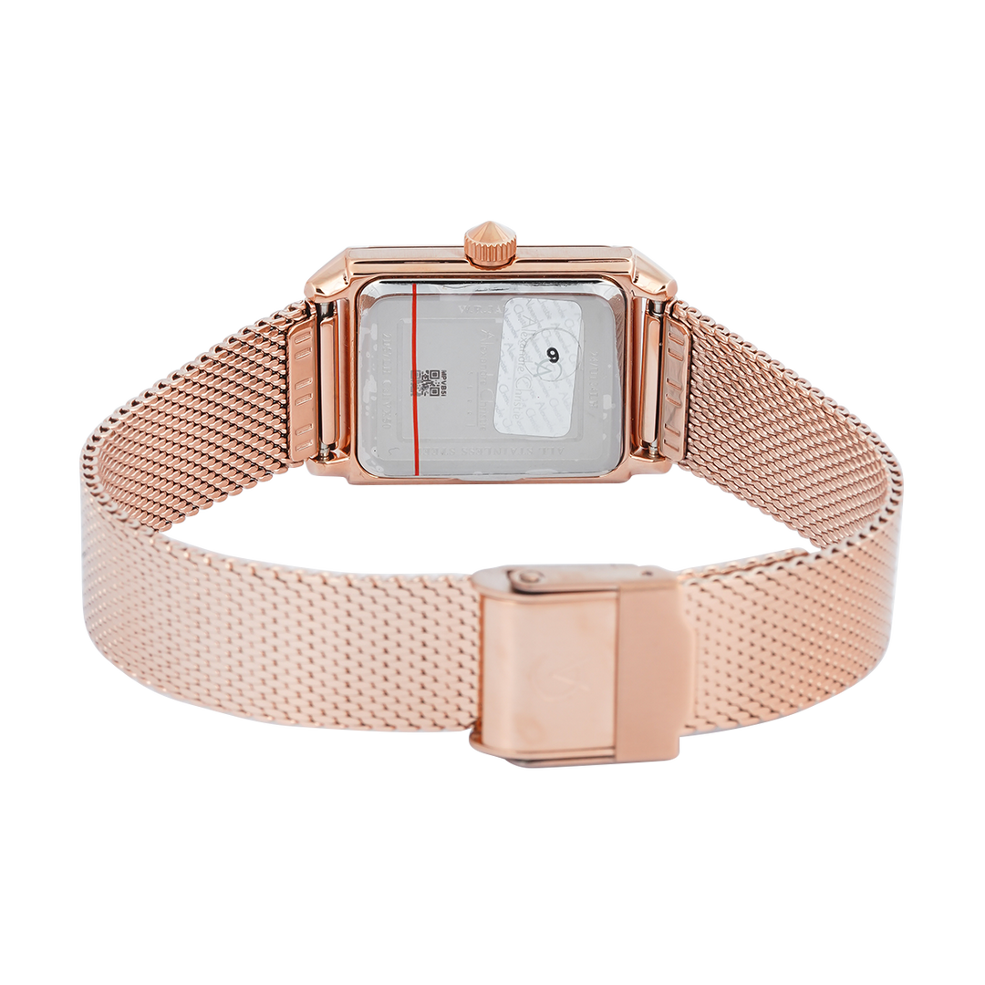 Jam Tangan Alexandre Christie Passion AC 2B57 LHBRGLN Women Rose Gold Dial Rose Gold Mesh Stainless Steel Strap