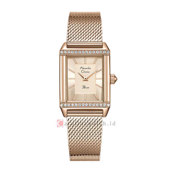 Jam Tangan Alexandre Christie Passion AC 2B57 LHBRGLN Women Rose Gold Dial Rose Gold Mesh Stainless Steel Strap