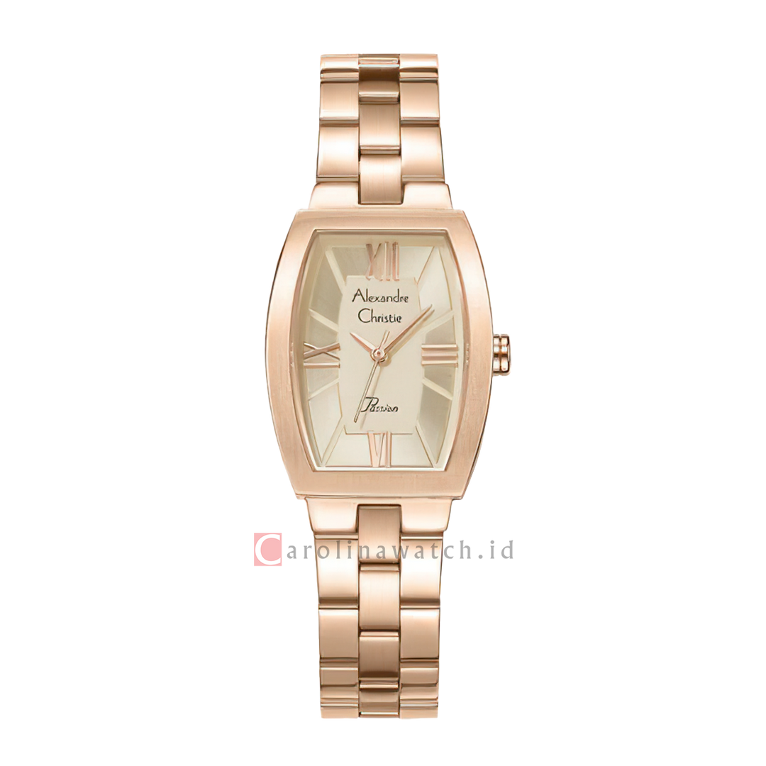 Jam Tangan Alexandre Christie Passion AC 2B59 LHBRGLN Women Gold Dial Rose Gold Stainless Steel Strap