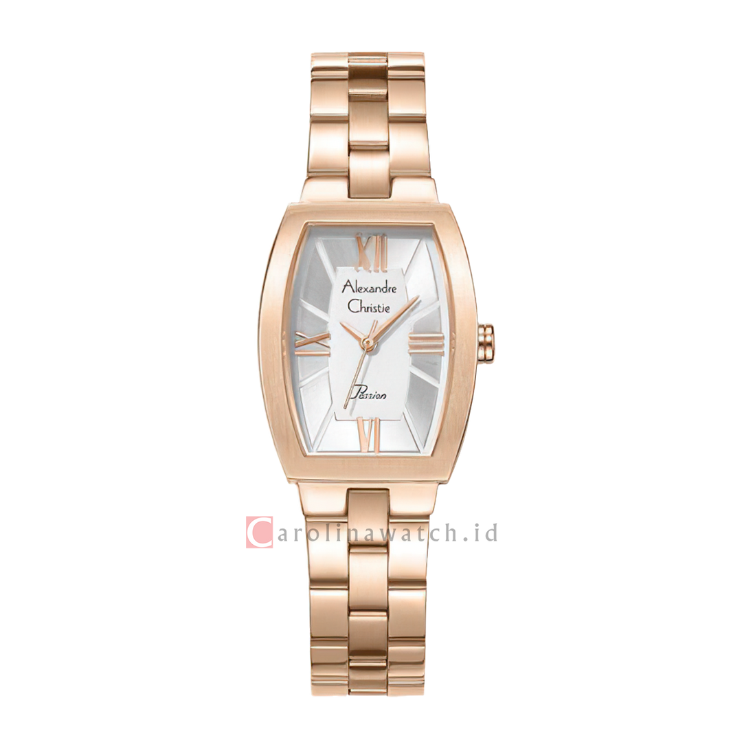 Jam Tangan Alexandre Christie Passion AC 2B59 LHBRGSL Women Silver Dial Rose Gold Stainless Steel Strap