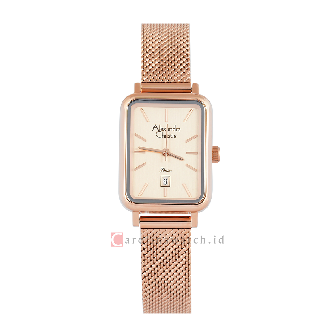 Jam Tangan Alexandre Christie Passion AC 2B60 LDBRGRG Women Dial Rose Gold Mesh Stainless Steel Strap