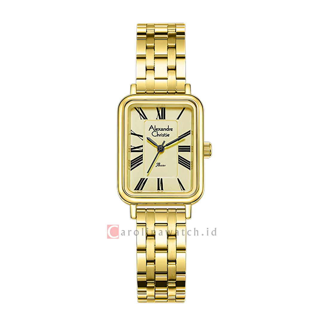 Jam Tangan Alexandre Christie Passion AC 2B60 LHBGPIV1 Women Gold Dial Gold Stainless Steel Strap