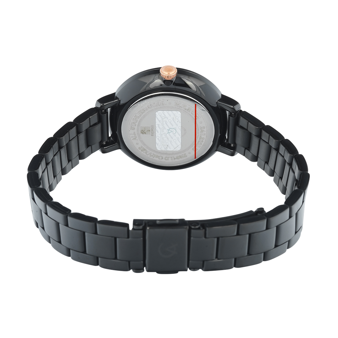 Jam Tangan Alexandre Christie Passion AC 2B61 LDBIPBARG Women Black Dial Black Stainless Steel Strap
