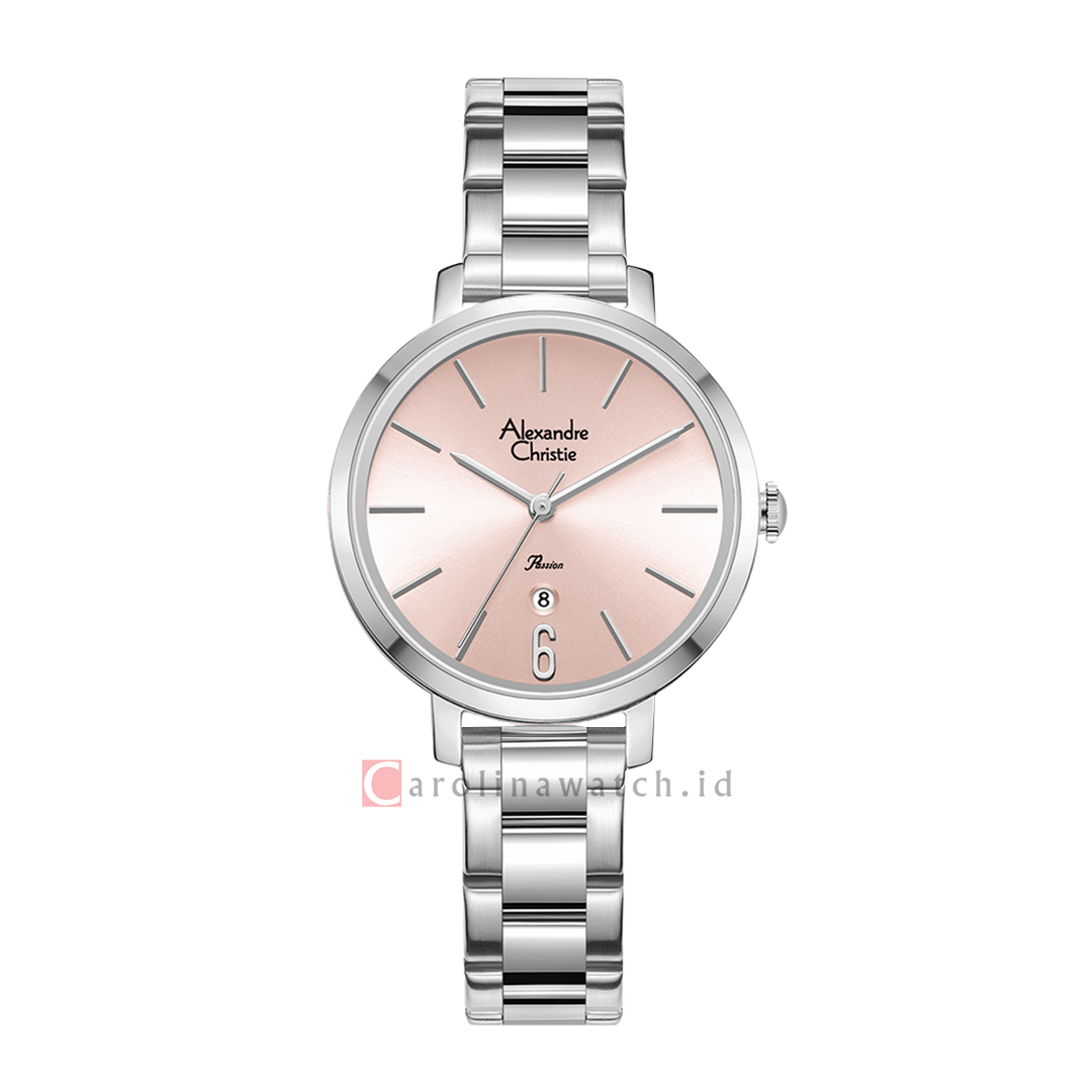 Jam Tangan Alexandre Christie Passion AC 2B61 LDBSSPN Women Pink Dial Stainless Steel Strap