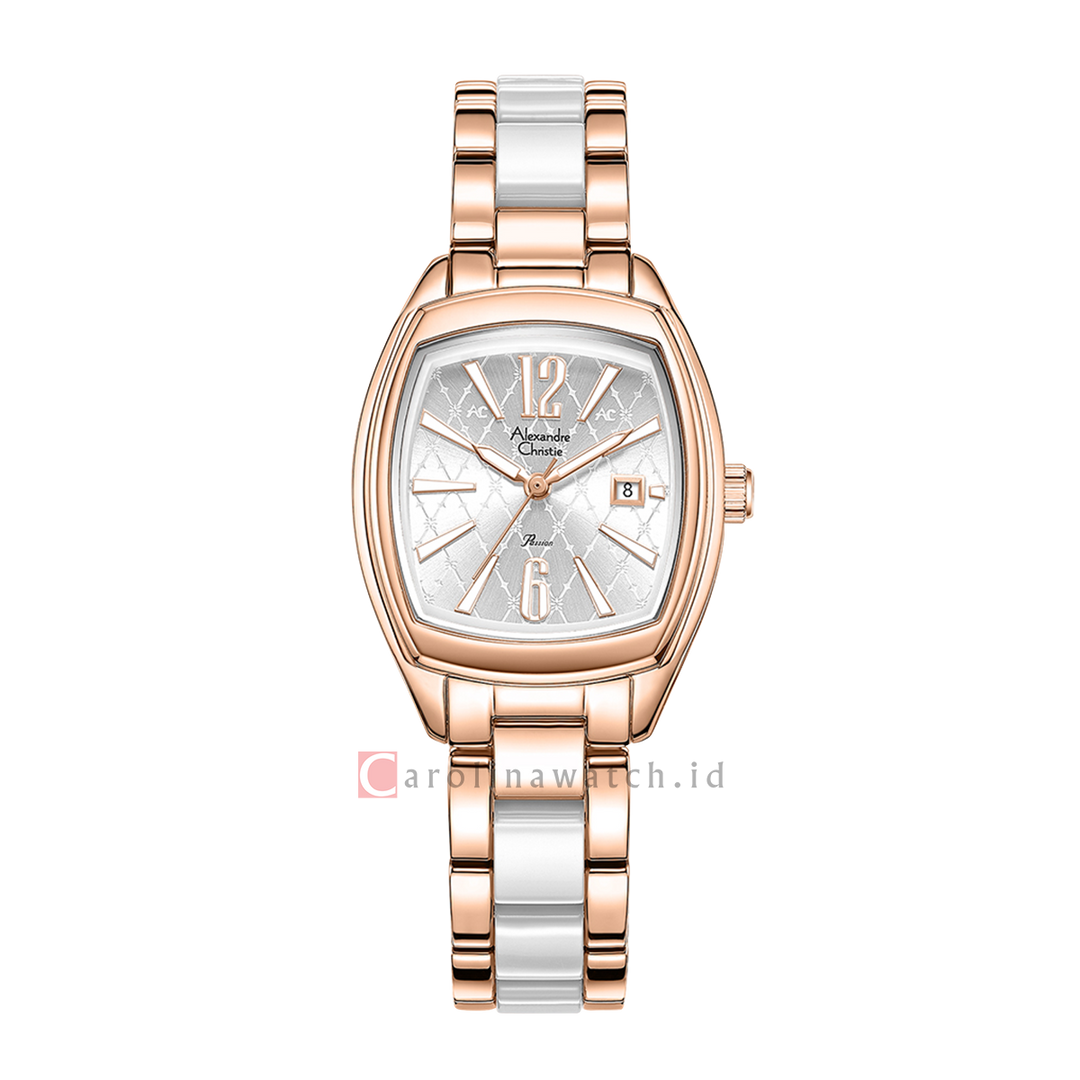 Jam Tangan Alexandre Christie Passion AC 2B63 LDBRGSL Women Silver Dial Dual Tone Stainless Steel Strap