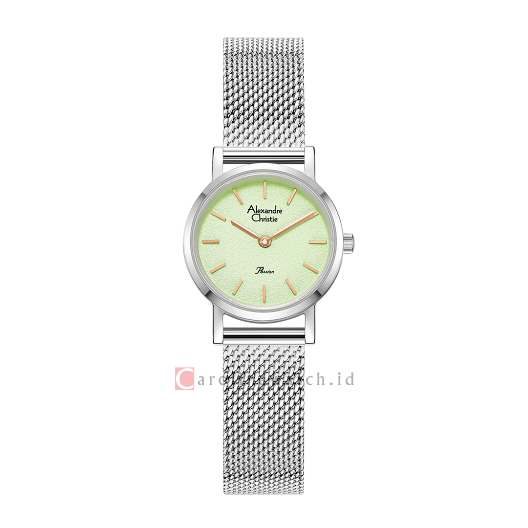 Jam Tangan Alexandre Christie Passion AC 2B66 LHBSSLE Women Green Dial Mesh Stainless Steel Strap