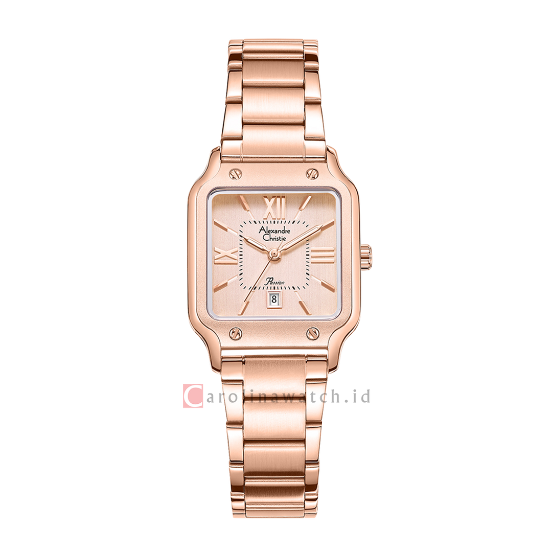 Jam Tangan Alexandre Christie Passion AC 2B69 LDBRGRG Women Rose Gold Dial Rose Gold Stainless Steel Strap