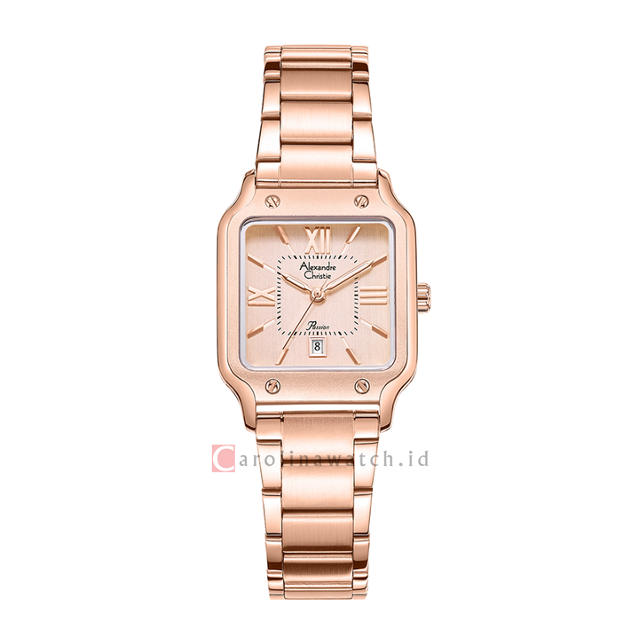 Jam Tangan Alexandre Christie Passion AC 2B69 LDBRGRG Women Rose Gold Dial Rose Gold Stainless Steel Strap