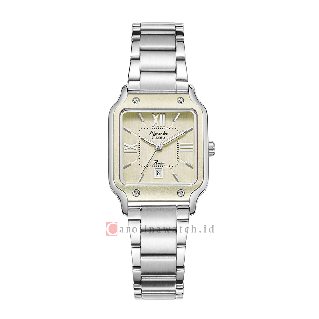 Jam Tangan Alexandre Christie Passion AC 2B69 LDBSSIV Women Ivory Dial Stainless Steel Strap