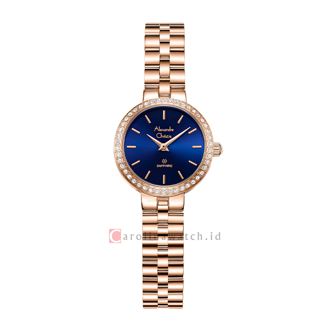 Jam Tangan Alexandre Christie Passion AC 2B70 LHBRGBU Women Blue Dial Rose Gold Stainless Steel Strap