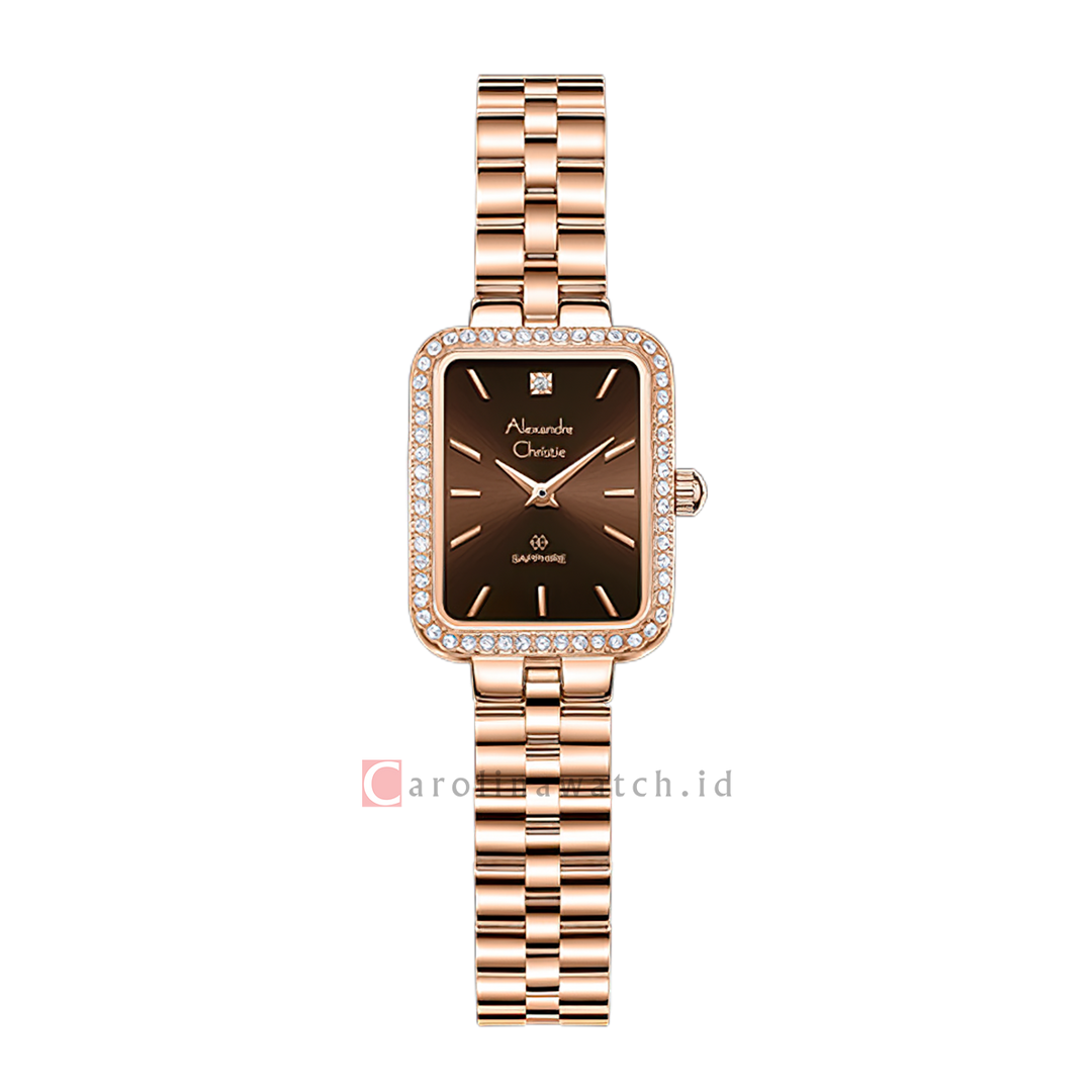 Jam Tangan Alexandre Christie Passion AC 2B71 LHBRGBO Women Brown Dial Rose Gold Stainless Steel Strap