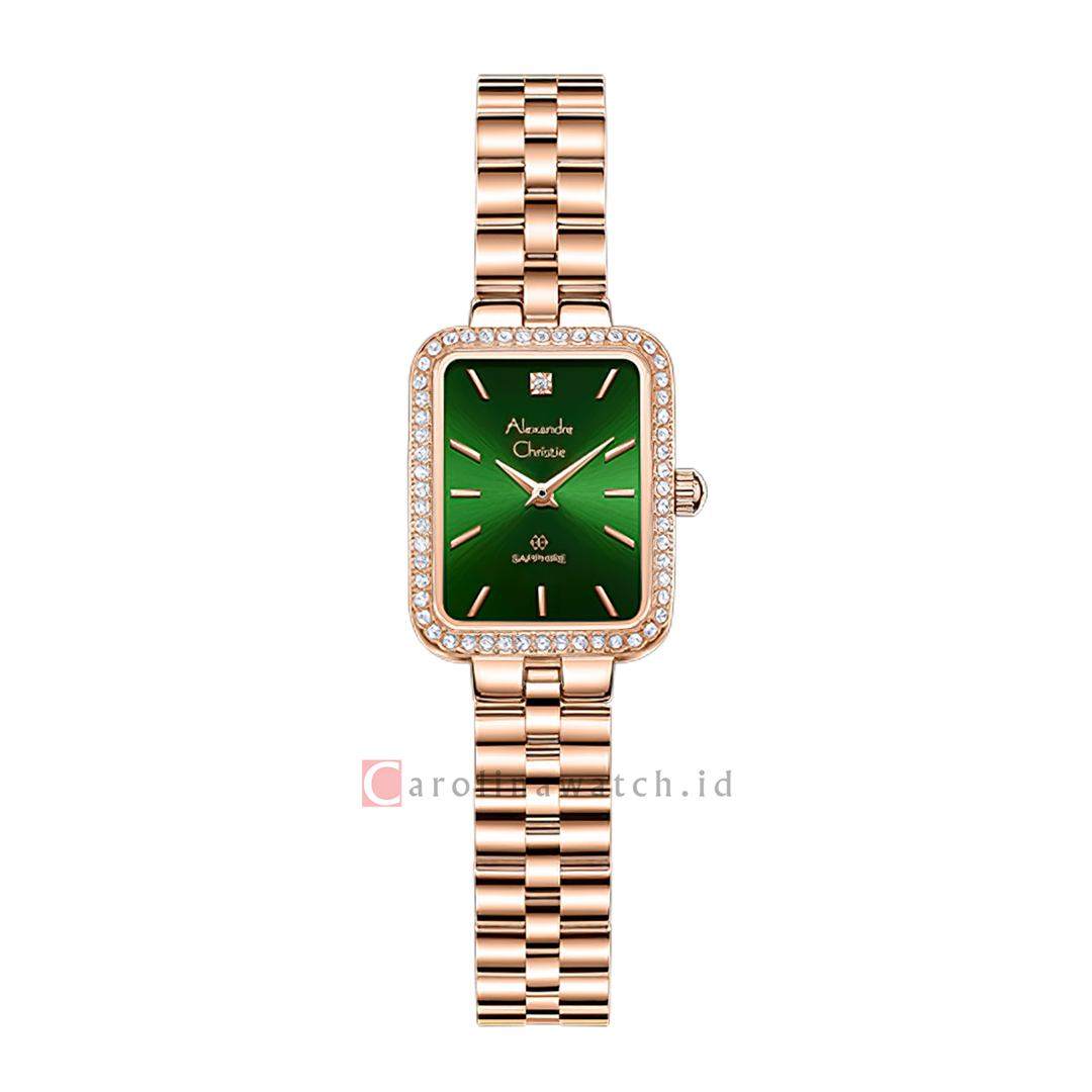 Jam Tangan Alexandre Christie Passion AC 2B71 LHBRGGN Women Green Dial Rose Gold Stainless Steel Strap