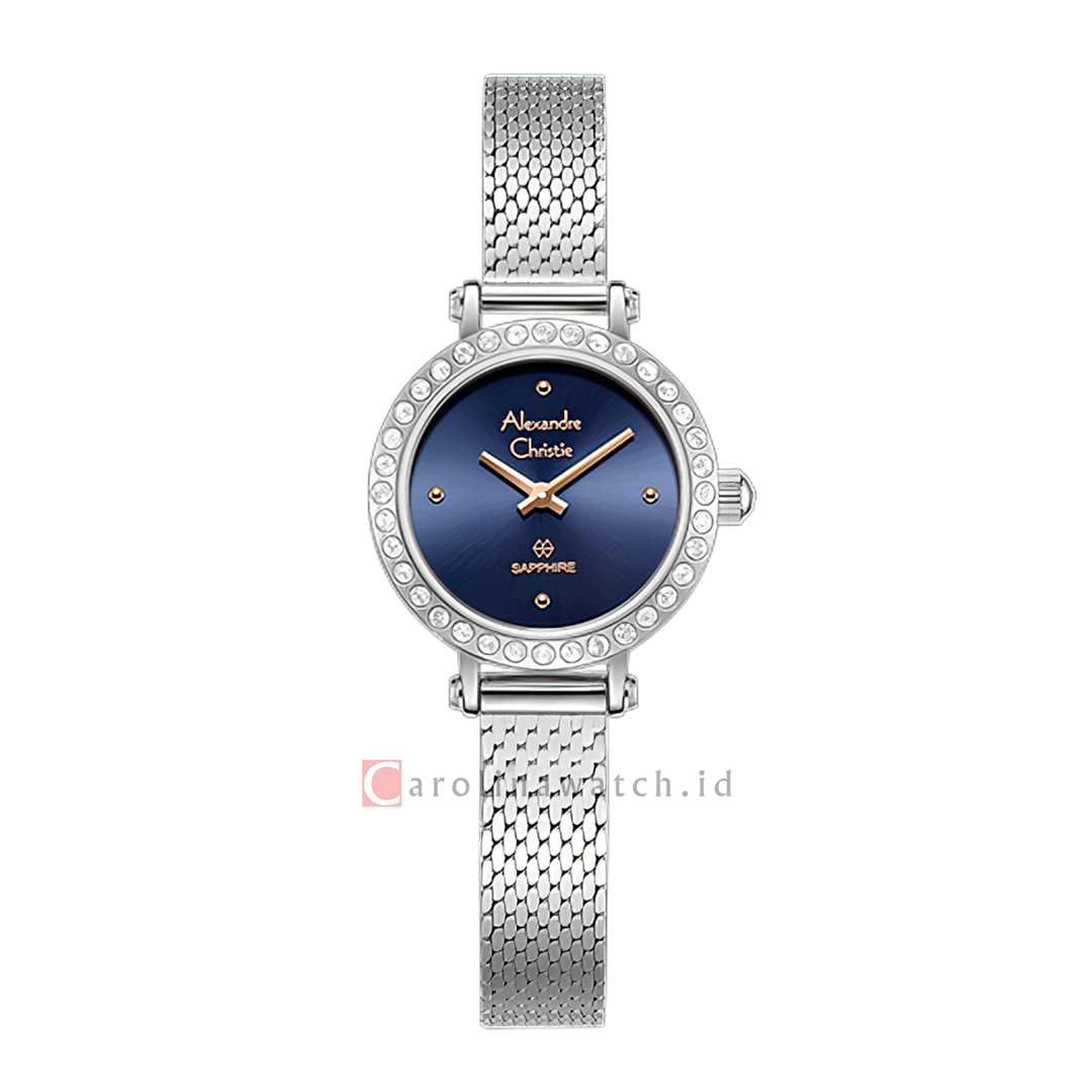 Jam Tangan Alexandre Christie AC 2B76 LHBSSBURG Women Blue Dial Stainless Steel Strap