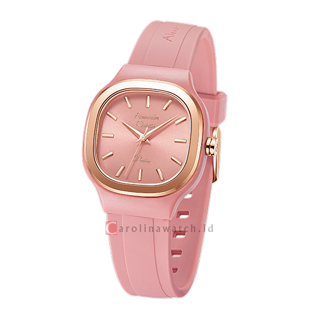 Jam Tangan Alexandre Christie Passion AC 2B77 LHRRGPN Women Pink Dial Pink Rubber Strap