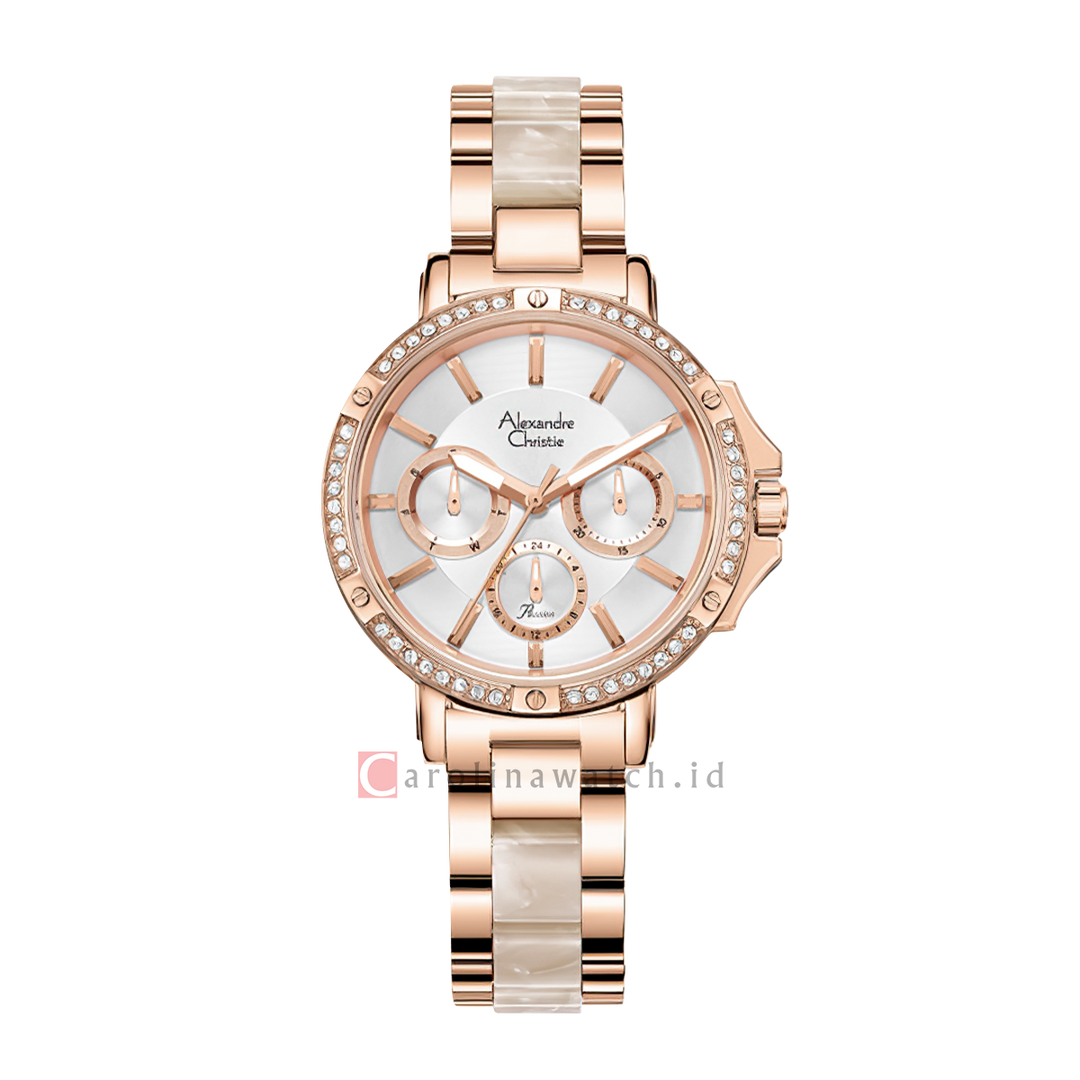 Jam Tangan Alexandre Christie Passion AC 2B78 BFBRGSLIV Women Silver Dial Dual Tone Stainless Steel Strap