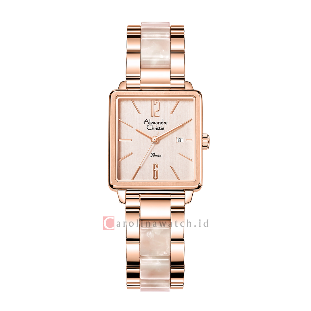 Jam Tangan Alexandre Christie Passion AC 2B80 LDBRGPN Women Gold Dial Dual Tone Stainless Steel Strap