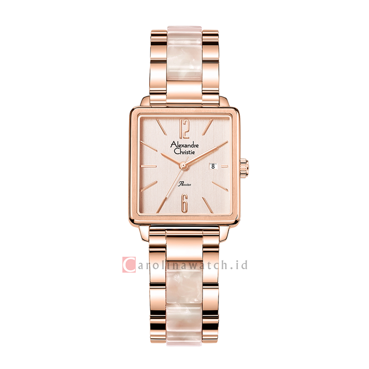Jam Tangan Alexandre Christie Passion AC 2B80 LDBRGPN Women Gold Dial Dual Tone Stainless Steel Strap