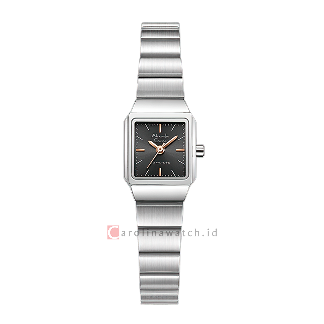 Jam Tangan Alexandre Christie AC 2B81 LHBSSBARG Women Black Dial Stainless Steel Strap