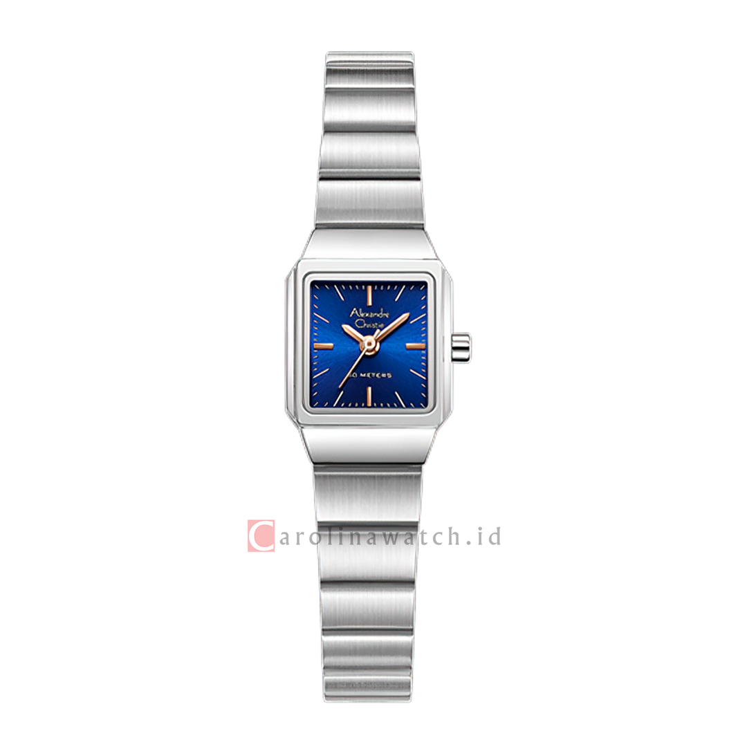 Jam Tangan Alexandre Christie AC 2B81 LHBSSBURG Women Blue Dial Stainless Steel Strap