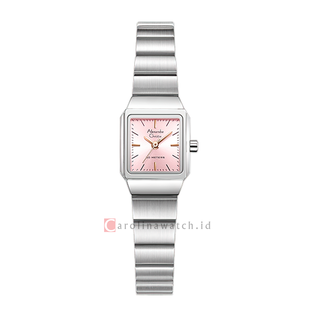 Jam Tangan Alexandre Christie AC 2B81 LHBSSPNRG Women Pink Dial Stainless Steel Strap