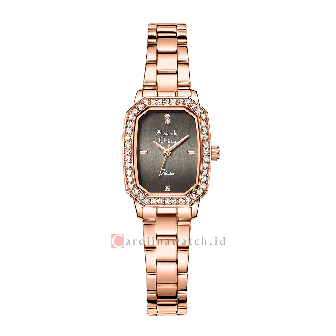 Jam Tangan Alexandre Christie Passion AC 2B84 LHBRGGR Women Grey Dial Rose Gold Stainless Steel Strap