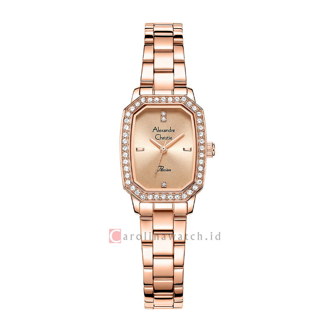 Jam Tangan Alexandre Christie Passion AC 2B84 LHBRGLN Women Gold Dial Rose Gold Stainless Steel Strap