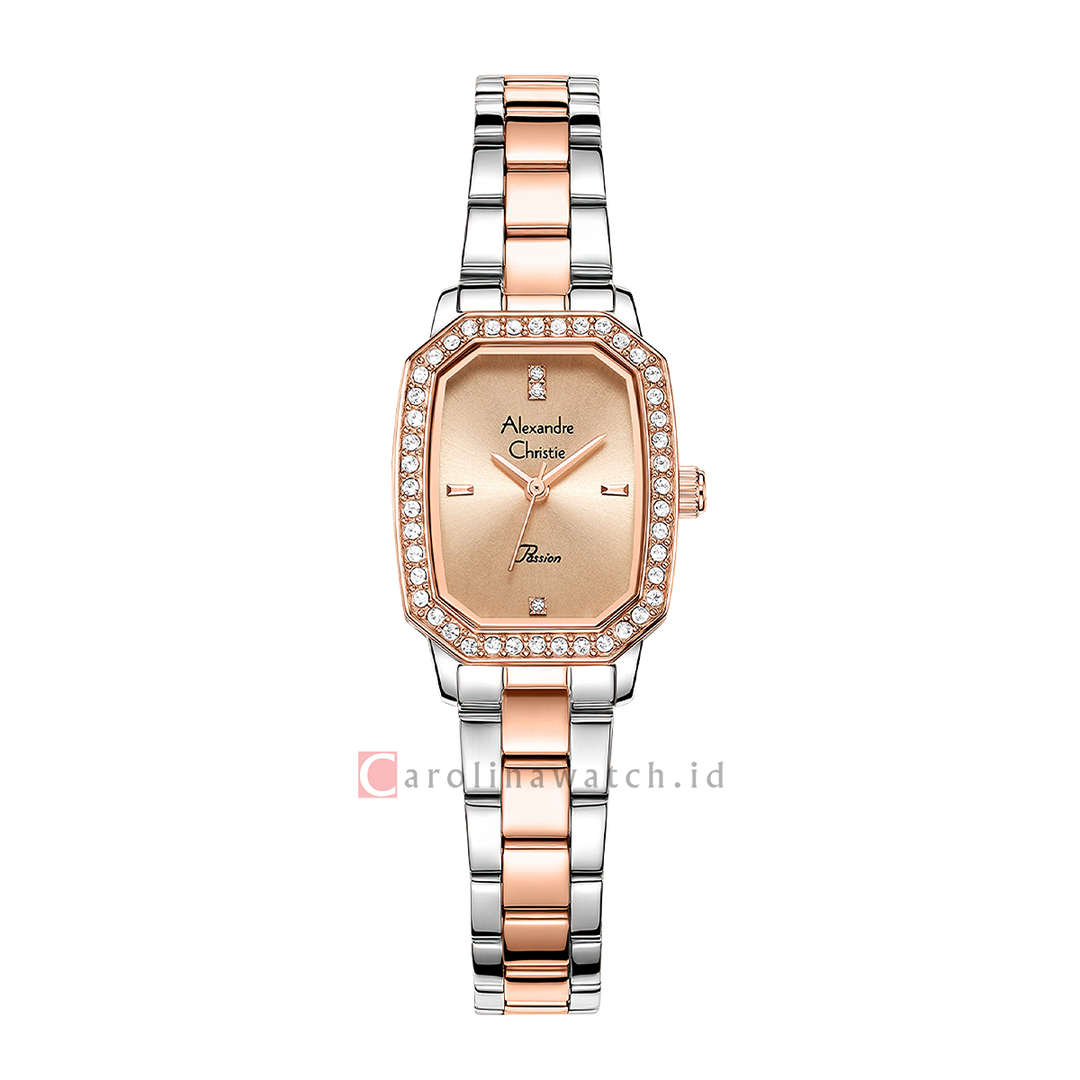 Jam Tangan Alexandre Christie Passion AC 2B84 LHBTRLN Women Gold Dial Dual Tone Stainless Steel Strap