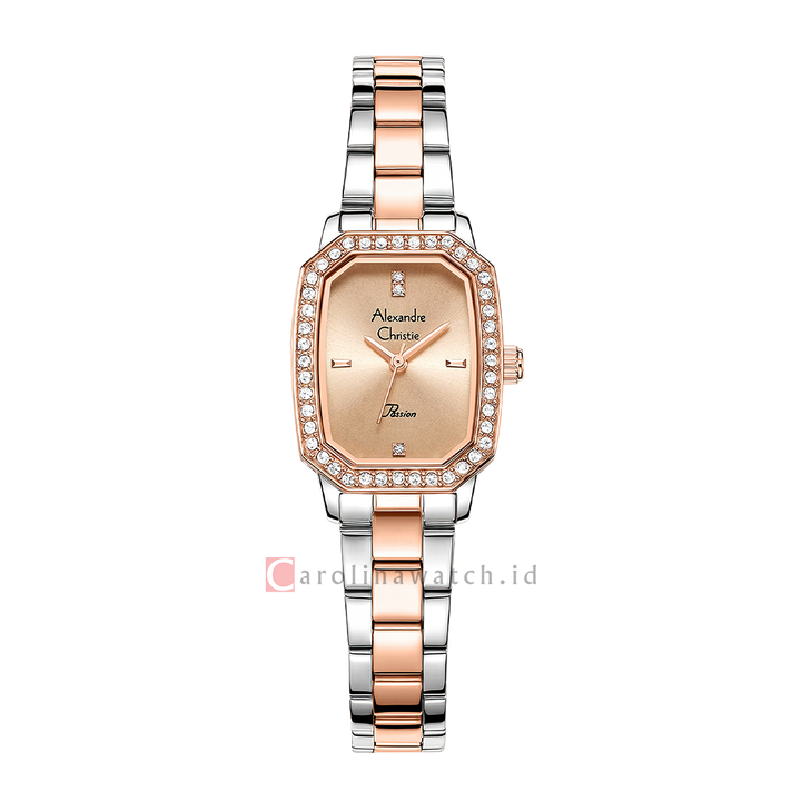 Jam Tangan Alexandre Christie Passion AC 2B84 LHBTRLN Women Gold Dial Dual Tone Stainless Steel Strap