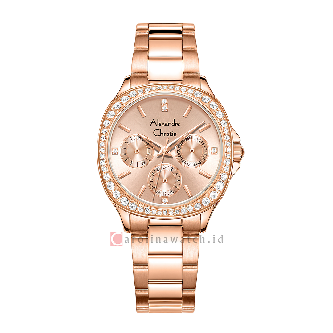 Jam Tangan Alexandre Christie AC 2B85 BFBRGLN Women Rose Gold Dial Rose Gold Stainless Steel Strap