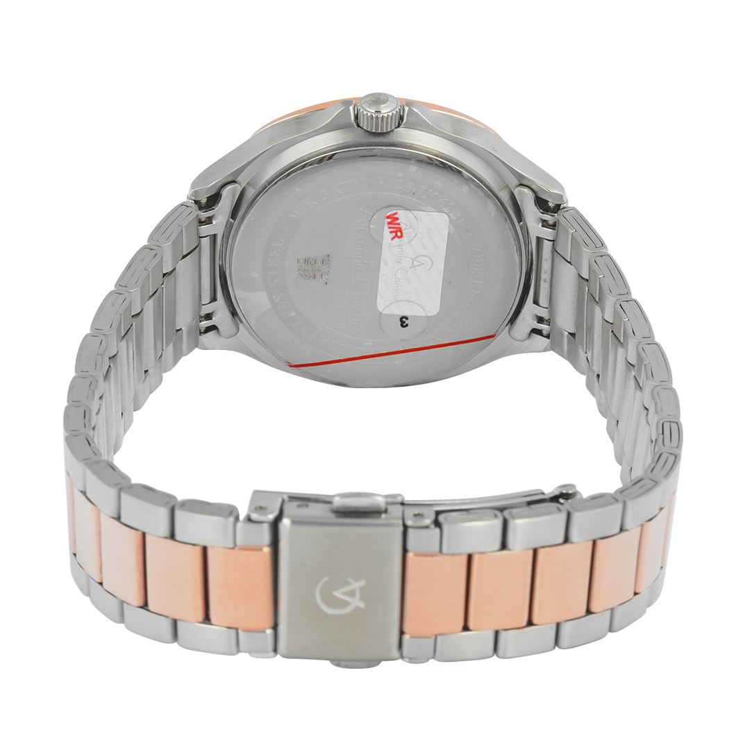 Jam Tangan Alexandre Christie AC 2B85 BFBTRLN Women Rose Gold Dial Dual Tone Stainless Steel Strap