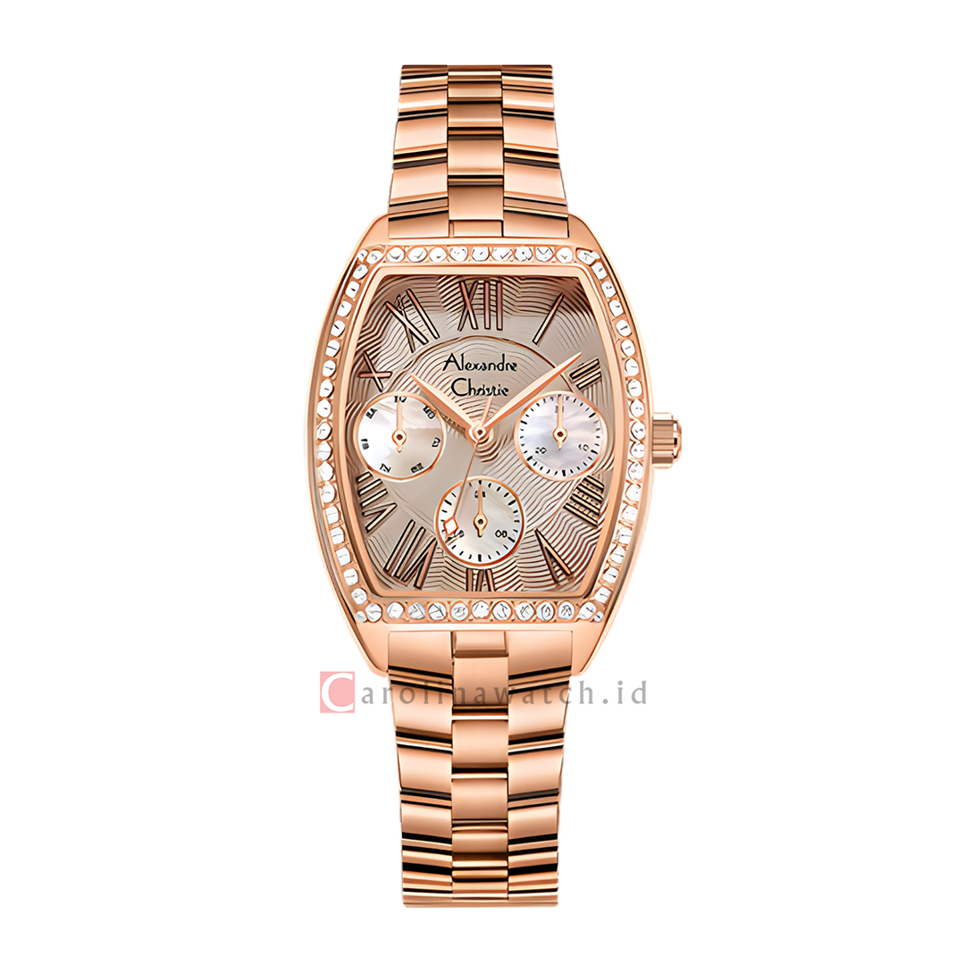 Jam Tangan Alexandre Christie AC 2B86 BFBRGDG Women Rose Gold Dial Rose Gold Stainless Steel Strap